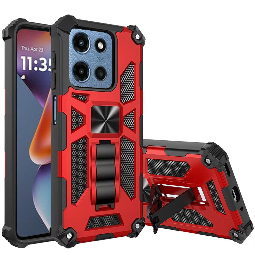 For Motorola Moto G Stylus 5G 2025 Hybrid Shockproof [Military Grade] Rugged Protective with Magnetic Car Mount & Invisible Stand Case Cover