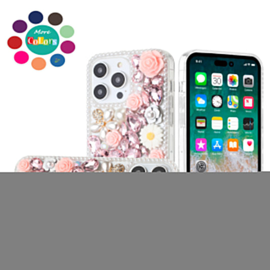 For Motorola Moto G Stylus 5G 2026 /2025 Fashion Rose Flower Floral, 3D Bling Crystal Full Diamonds Pearl Sparkle Rhinestone Glitter Hybrid Case Cover