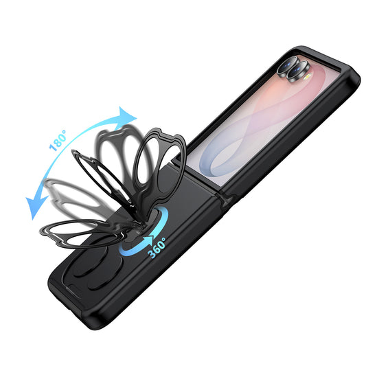 Phone Case for Samsung Galaxy Z Flip 8 Magnetic 2 Ring Stand Car Mount Friendly Shockproof Rugged Grip Armor Dual Ring Kickstand Heavy Duty Hybrid Cover
