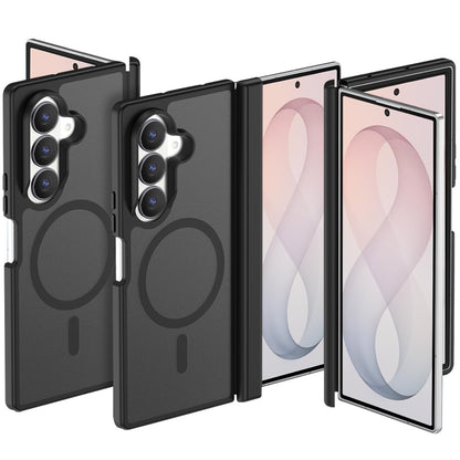 Phone Case for Samsung Galaxy Z Fold 8 Ultra Premium Matte Magnetic Foldable Hybrid Central Axis Hinge Protection Shock Absorbing TPU Slim Fit Hard PC Cover