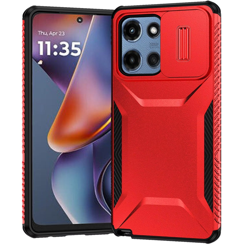 For Motorola Moto G 5G 2025 Slim Fit Shockproof Hybrid with Slide Camera Window Covering, Rugged Tpu Silicone Hard PC Bumper Case Cover