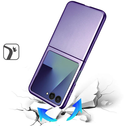 For Samsung Galaxy Z Flip 7 Snap-On Flip Premium Matte Finish Slim Lightweight Protective PC + Rubber TPU Hard Shell Case Cover