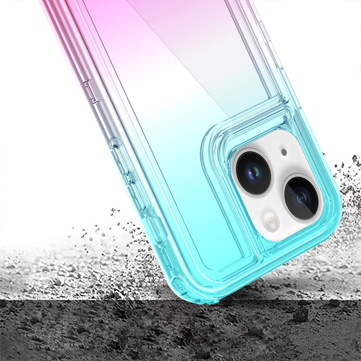 For Apple iPhone 16e Hybrid 3-in-1 Clear Case - Two-Tone Transparent Shockproof TPU + Hard Protective Frame Case Cover