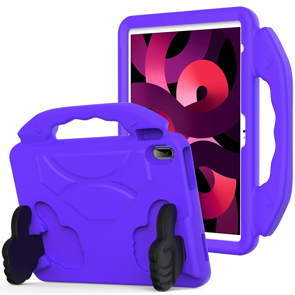 For Kid-Friendly Hybrid Tablet Shockproof Stand Case Antislip Rubber Silicone TPU - Thumbs Up Kickstand Purple Tablet Case Cover