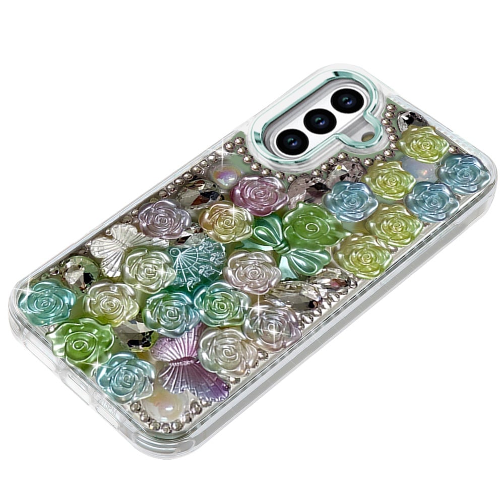 Phone Case for Samsung Galaxy S26 FE /S26 Fan Edition 3D Flower Bling Rhinestone Glitter Cute Stylish Shockproof Protective Decorative Luxury Grip Stones Ornaments Cover
