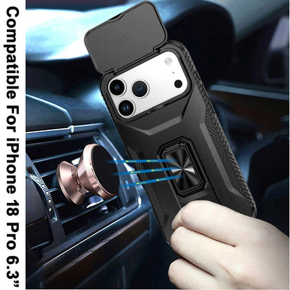 Magnetic Ring Stand Camera Protection Shockproof Heavy Duty Kickstand Rugged Grip Anti Scratch Hybrid