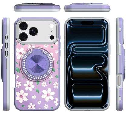Phone Case for Apple iPhone 18 Pro Max Magnetic Ring Stand Matte Metal Hybrid Car Mount Friendly Shockproof Rotational Grip Diamond Design Pattern Cover