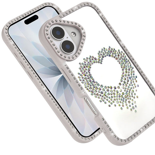 Phone Case for Apple iPhone 17 Angel Hearts Glitter Shimmer Diamond Edge Sparkle Hybrid Shockproof AntiSlip Grip Fashion Stylish Protective Bumper Cover