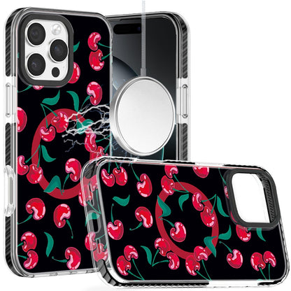 For iPhone 16 Pro Max (6.9") Magnetic Hybrid Stylish Design IMD Pattern, Compatible with MagSafe, Slim TPU Protector