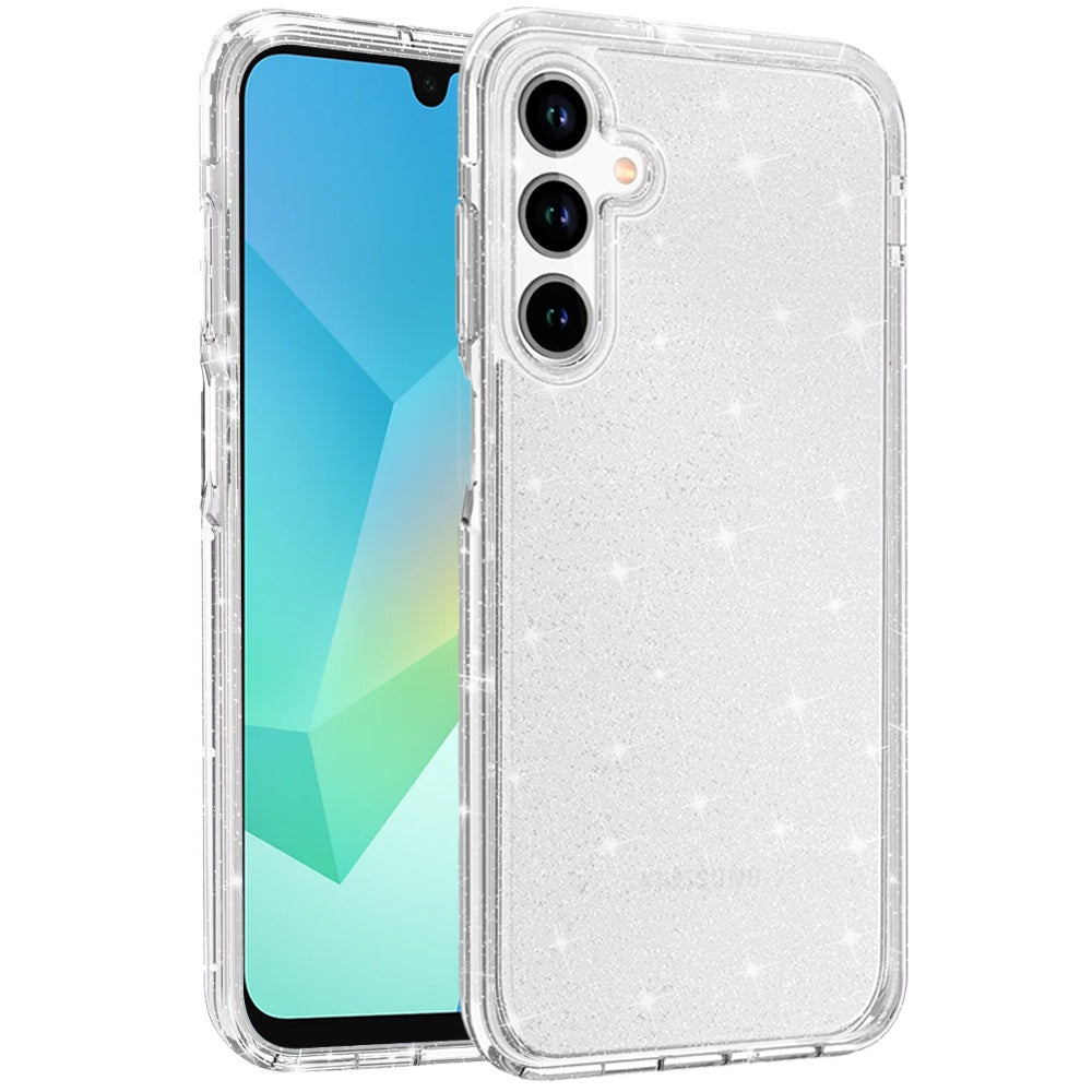 Phone Case for Samsung Galaxy A16 5G Glitter Transparent Shockproof Thick Clear Hybrid Slim Fit Heavy Duty 3mm TPU Protective Bumper Cover Clear