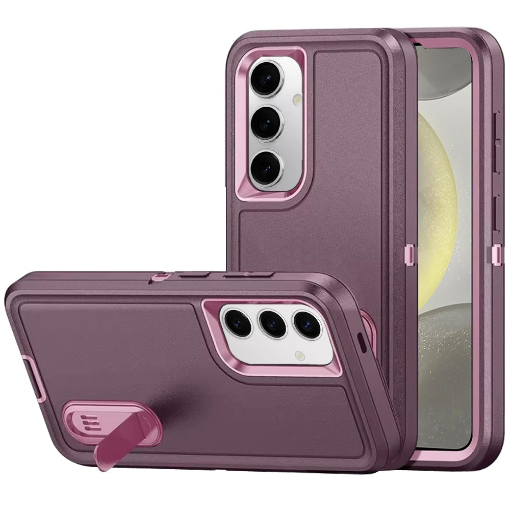 For Samsung Galaxy S25 Plus /S25+ /S24/Plus Hybrid 3 Layers Hard 3in1 Shockproof with Kickstand Heavy Duty Hard TPU Rubber Anti-Drop Case Cover