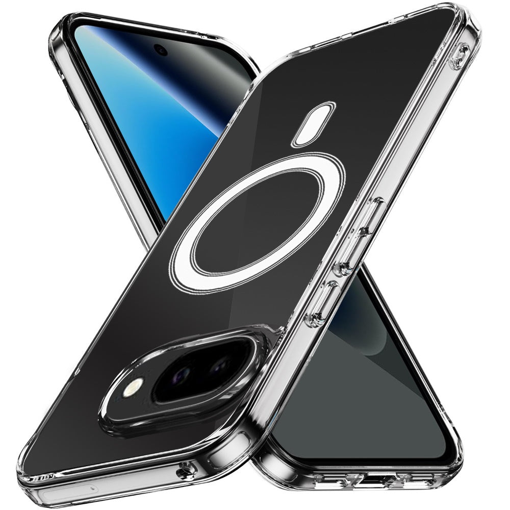 For Google Pixel 10a Clear Magnetic Case with Built-in Magnets Compatible with MagSafe Slim Soft TPU Bumper Case Cover Clear
