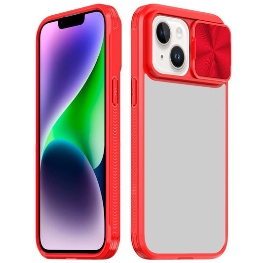 For iPhone 14/13 (6.1") METKASE Fusion Transparent Clear Hybrid Shockproof Protection Anti Scratch Durable Secure Grip Slim Design Premium Finish Case Cover Red