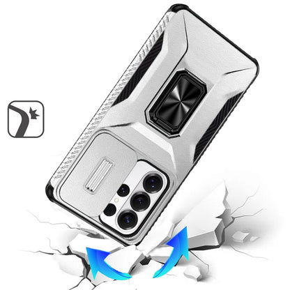 For Samsung Galaxy S26 Ultra Case, Camera Cover with Magnetic Rotation Ring Stand, Military Grade Hybrid Hard TPU Shockproof Case Cover