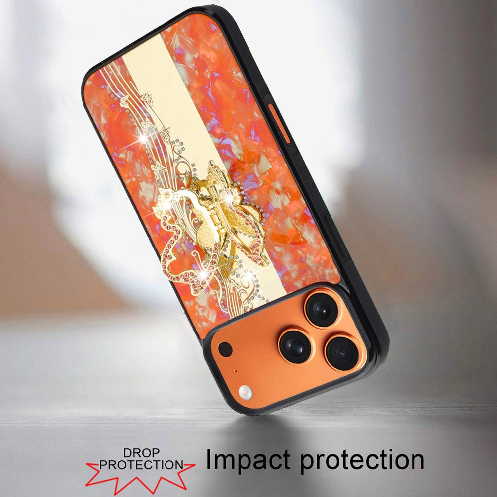 Phone Case for Apple iPhone 18 Pro Max Diamond 3D Fashion Floral Glitter Engraved Luxury Bling Hybrid Shockproof Chrome Edge Protective Grip Cover