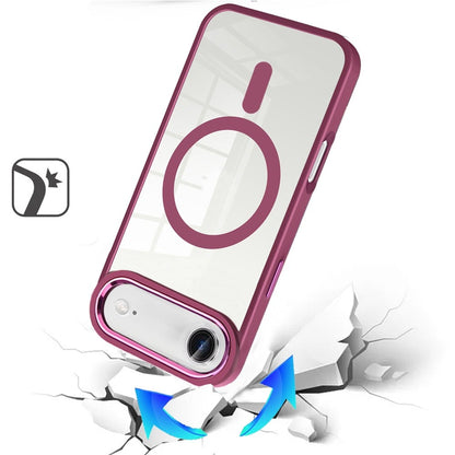 For Apple iPhone 17 Air (6.6") MagSafe Compatible Transparent Greatest Clear Acrylic with Color Frame Thick Hybrid TPU Hard Case Cover