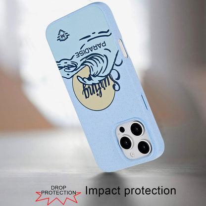 For Apple iPhone 16 Pro Max (6.9") Eco Friendly Bio-Degradable Design Hybrid Cases Slim Fit Soft TPU Drop Protection Rubber printed Case Cover