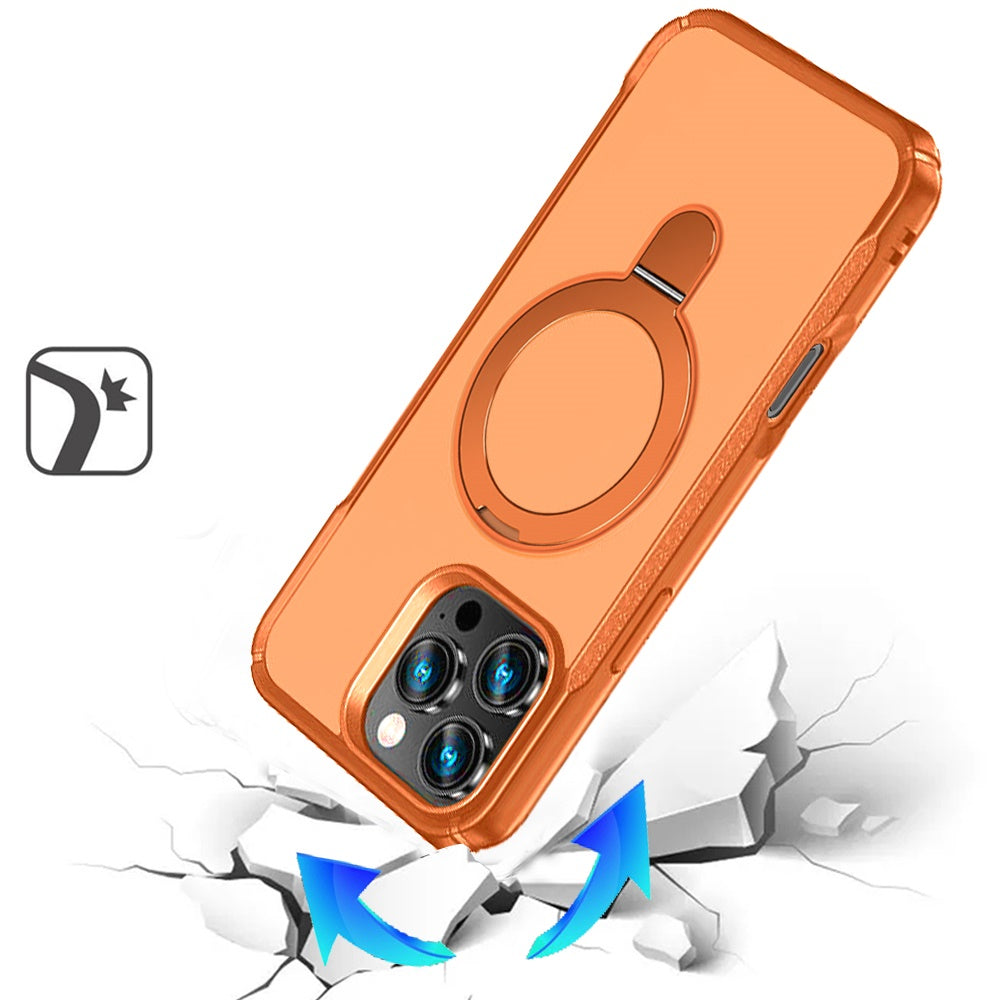 For iPhone 16 Pro Max (6.9") Matte Finish Magnetic Ring Hybrid Protective Invisible Kickstand Magsafe Compatible Protector