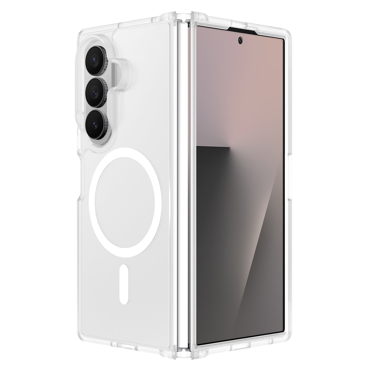 Phone Case for Samsung Galaxy Z Fold 8 Ultra Magnetic Circle Matte Hybrid Shockproof Smooth Grip Durable Camera Protection Soft Touch TPU Armor Cover