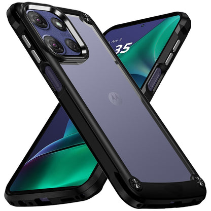 For Motorola Moto G Stylus 5G 2026 /2025 Hybrid Transparent Rubber with Metal Buttons & Camera Edges Hard TPU Corner Frame Bumper Case Cover