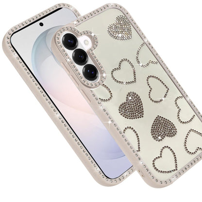 Phone Case for Samsung Galaxy S26 FE /S26 Fan Edition Spread Love Hearts Glitter Shimmer Bling Diamond Edge Shockproof Hybrid Stylish Protective Slim Grip Designer Cover