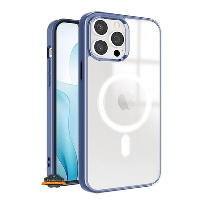 For Apple iPhone 17 Pro Max Hybrid Clear Transparent with Color Edge Bumper, MagSafe Compatible Ultra Slim Hard PC Case Cover