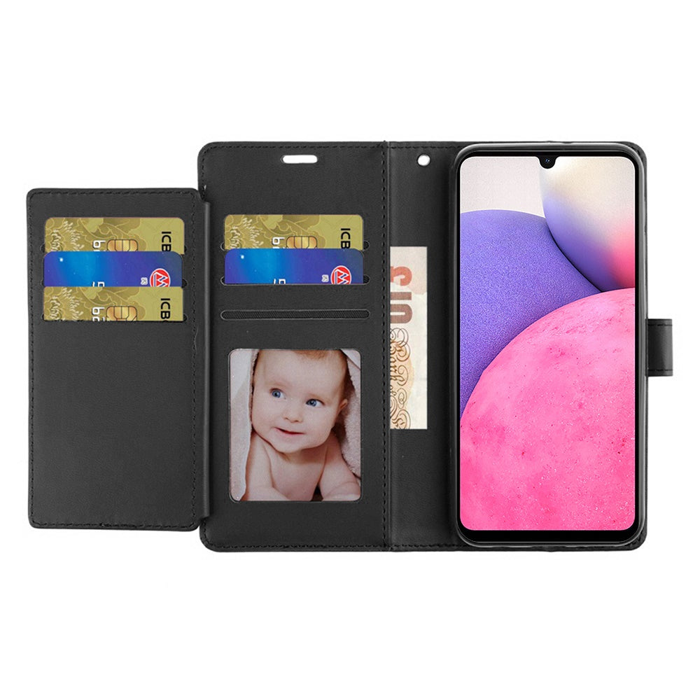 Phone Case for Apple iPhone 15 Pro Wallet Credit Card Holder Leather Grip Shockproof Hybrid Protective Style Durable Flip Pouch Cover Black