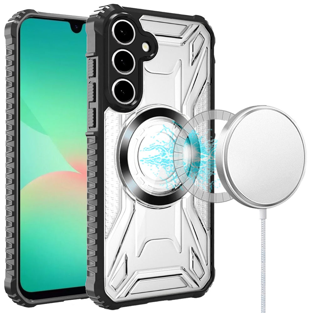Phone Case for Samsung Galaxy A27 Magnetic Circle CD Pattern Shockproof Rugged Hybrid Durable Clear Back Protective Slim Grip Heavy Duty Design Cover
