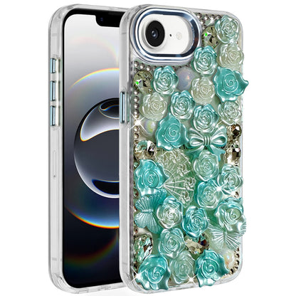 For Samsung Galaxy A37 Muti-Color Floral Fashion Bling Crystal 3D Full Diamonds Stones Sparkle Rhinestone Glitter Hybrid Case Cover