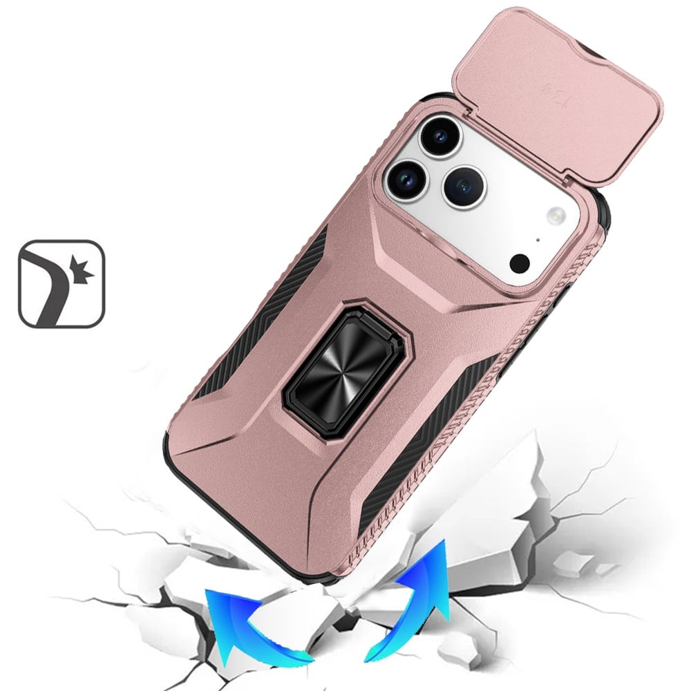 Magnetic Ring Stand Camera Protection Shockproof Heavy Duty Kickstand Rugged Grip Anti Scratch Hybrid