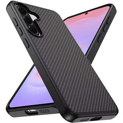 Phone Case for Galaxy A37 Magnetic Carbon Fiber Hybrid 2.0mm Rugged Compatible with MagSafe Shockproof Durable Protective Grip Cover