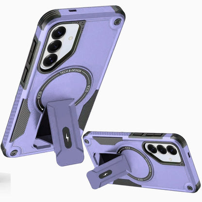 Phone Case for Samsung Galaxy S26 Magnetic Kickstand Rugged Shockproof Armor Grip Anti Slip Heavy Duty Protective Matte Stand Hybrid Cover Purple