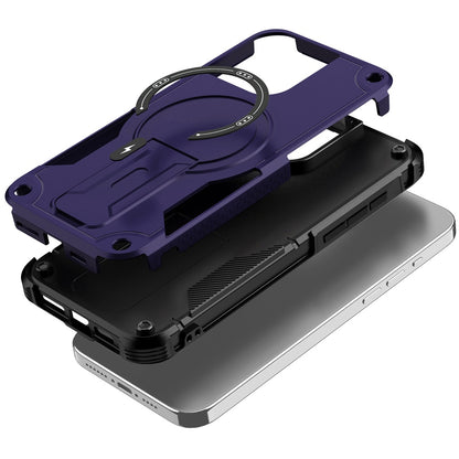 Phone Case for Apple iPhone 16 Pro Max Magnetic Kickstand Rugged Shockproof Armor Grip Anti Slip Heavy Duty Protective Matte Stand Hybrid Cover Purple