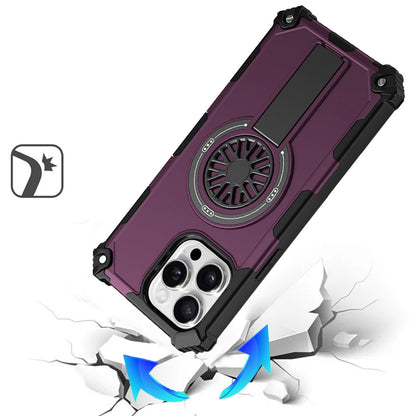 Phone Case for Apple iPhone 14 Pro Max Invisible Kickstand Magnetic Car Mount Friendly Shockproof Texture Anti Slip Durable Grip Heavy Duty Hybrid Cover Purple