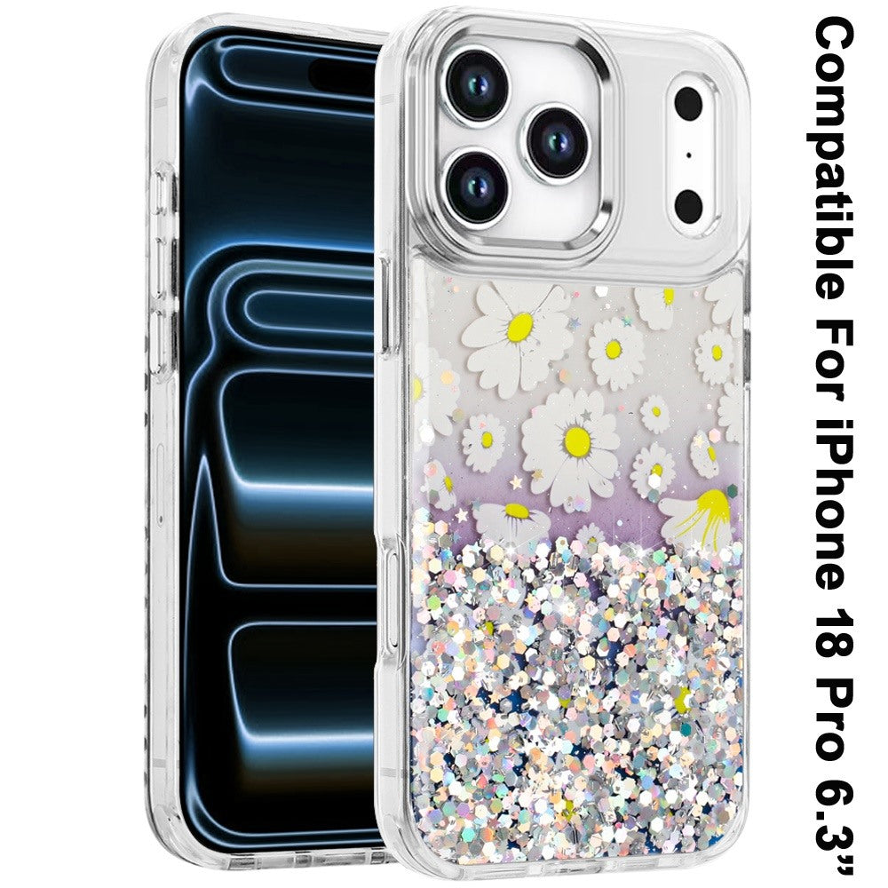 Luxury Glitter Epoxy Design Chrome Metallic Edge Shockproof Protective Stylish Fashion Durable Slim Premium Finish