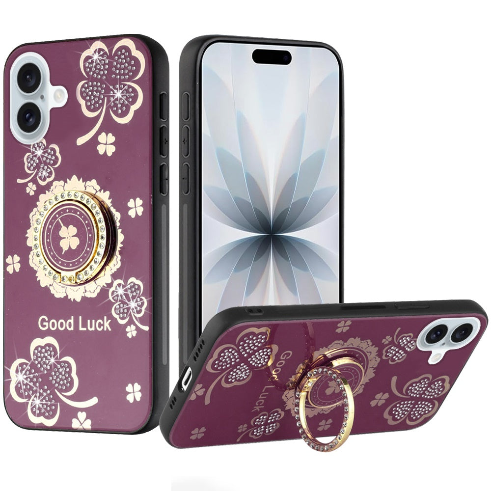 Diamond 3D Fashion Floral Glitter Engraved Luxury Bling Hybrid Shockproof Chrome Edge Protective Grip