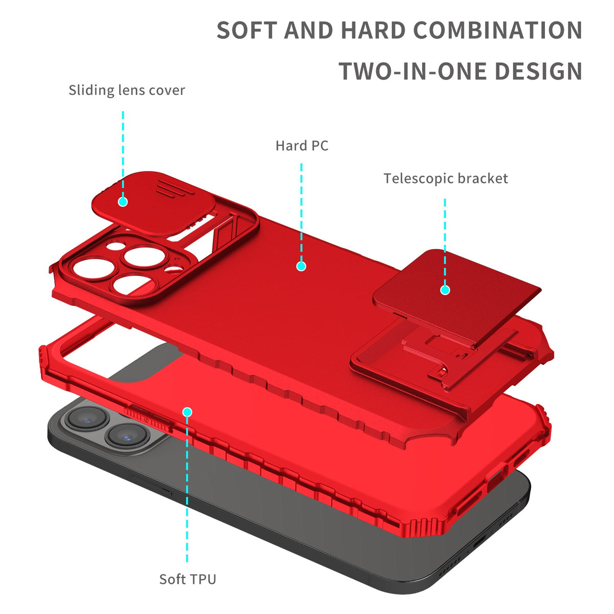 For Samsung Galaxy S25+ /S25 Plus /S24+ Plus Hybrid Hard PC & TPU Rubber Shockproof with Kickstand & Covered Camera Protection Case Cover