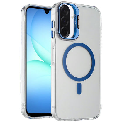 For Samsung Galaxy A17 5G Magnetic Back MagSafe Compatible Transparent Hybrid Drop Protection with Metallic Camera Stand Case Cover