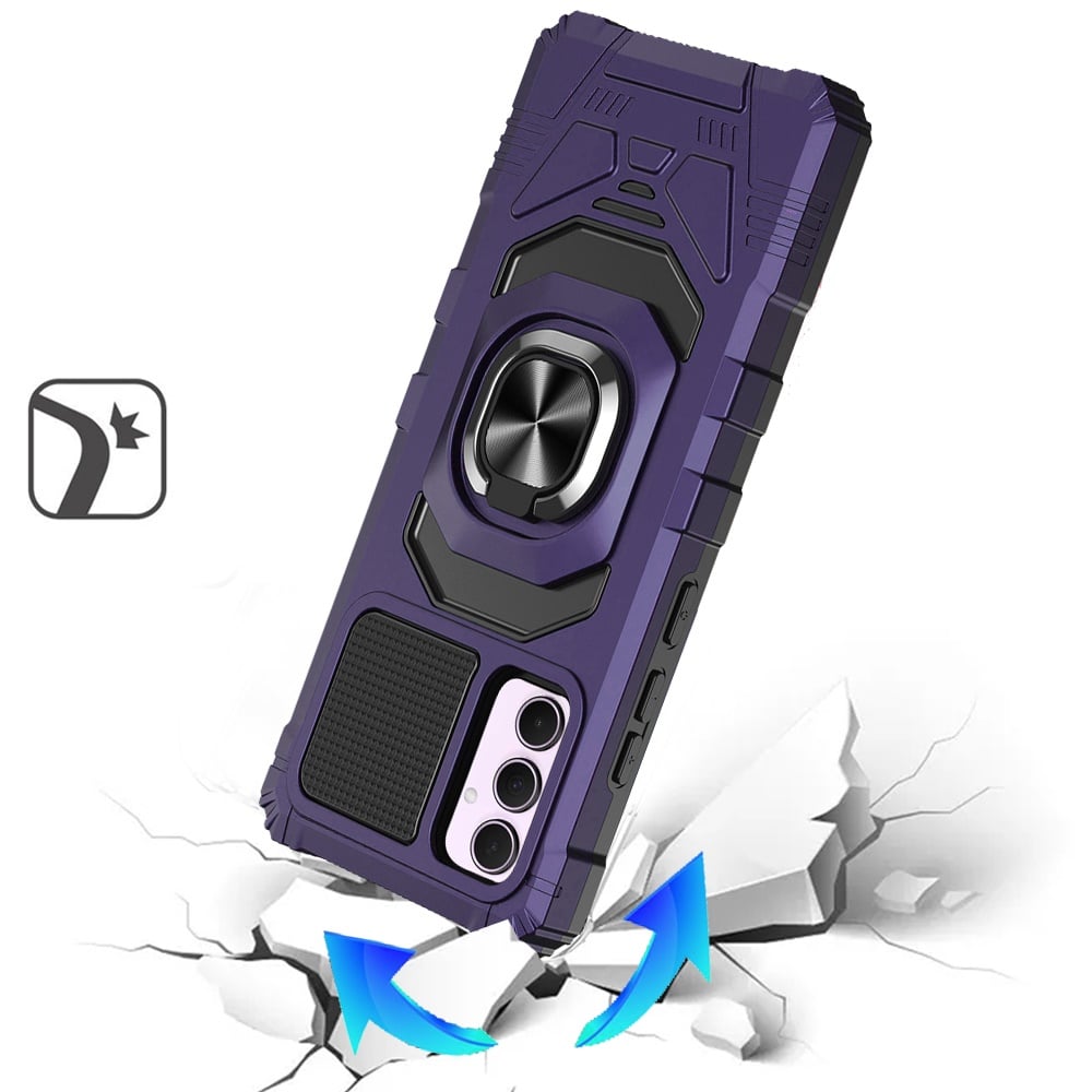 Phone Case for Samsung Galaxy A56 / A36 Shockproof Rugged Magnetic Ring Stand Armor Grip Anti Slip Heavy Duty Protective Hybrid Design Durable Kickstand Support Cover