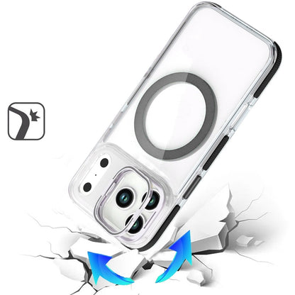 Phone Case for Apple iPhone 18 Pro Max Magnetic Ring Camera Stand Shockproof Hybrid Clear Transparent Metal Bracket Durable Protective Grip Cover