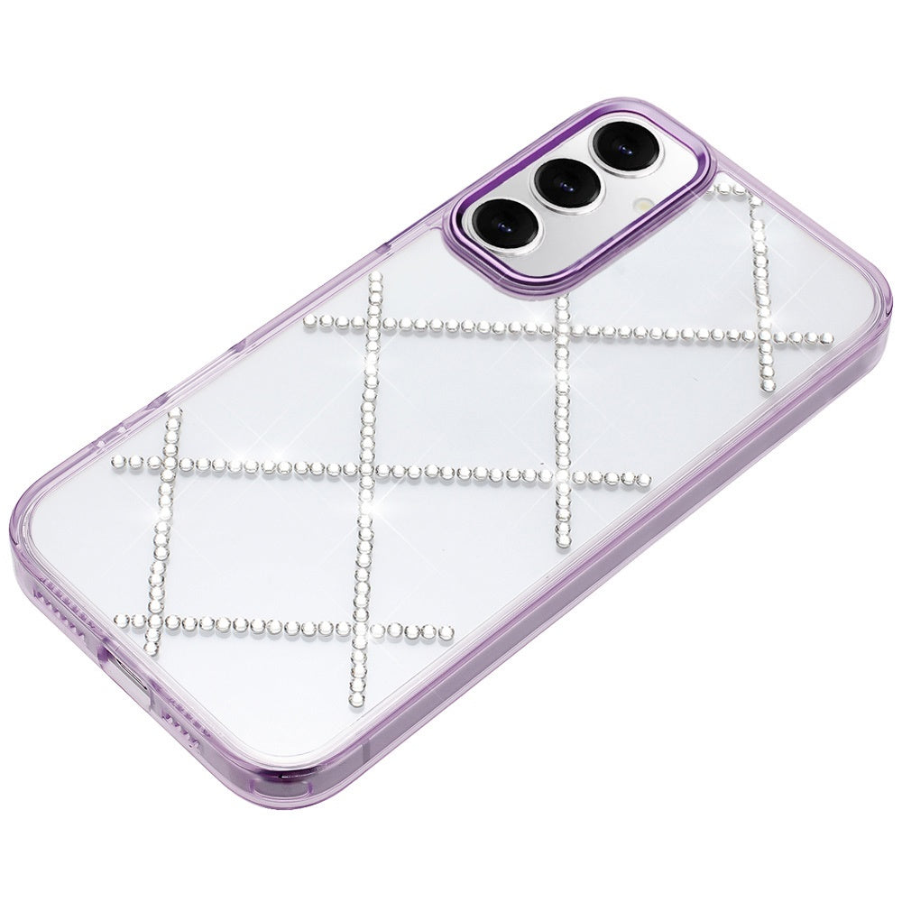 For Samsung Galaxy S25 /S24 Gem Glitter Diamond Bling Clear Hybrid TPU Cover, Colorful Shockproof Protective Back, Slim Fit for Women Girls Case Cover