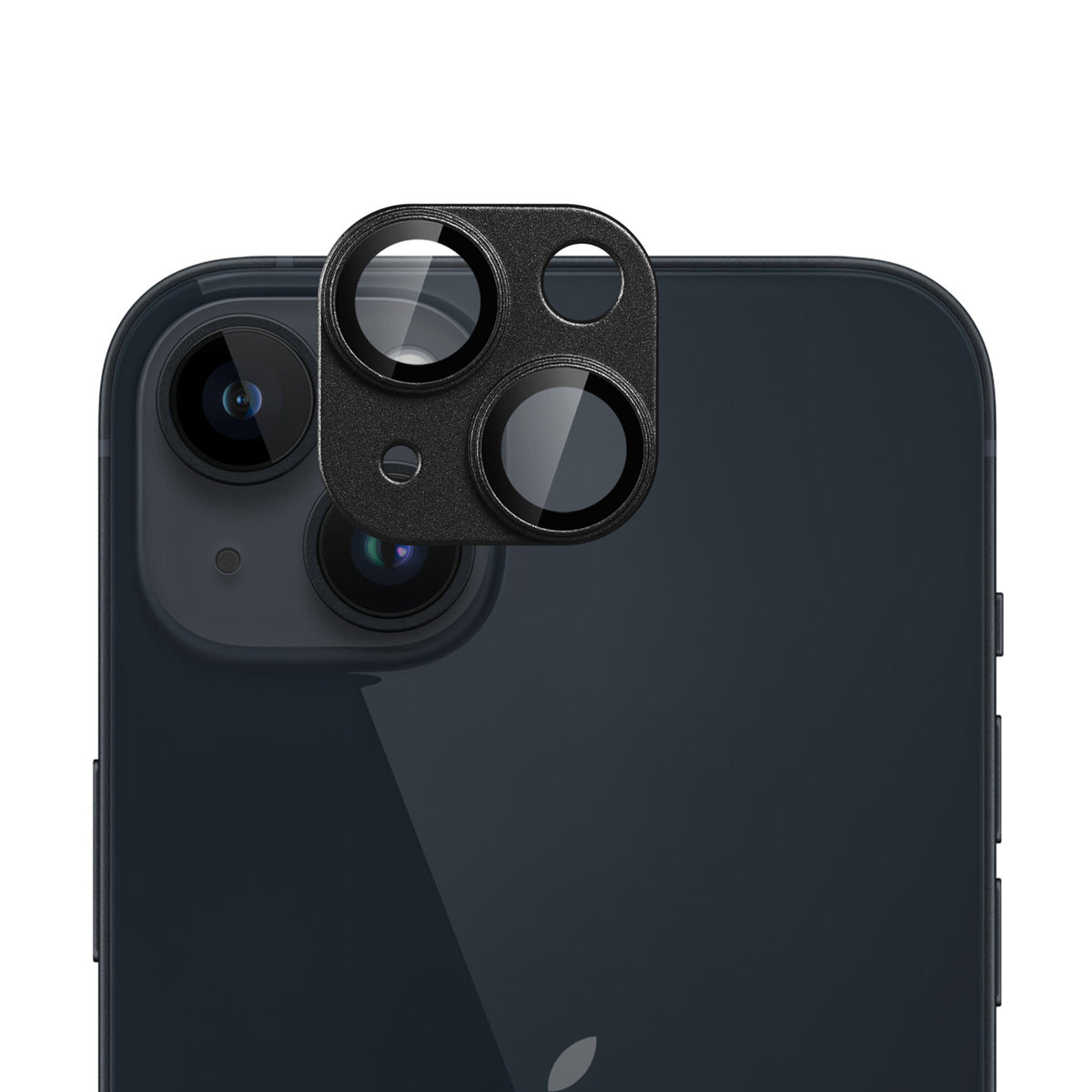 Camera Lens Protector for iPhone 14 Camera Lens Protector Tempered Glass Metal Frame Scratch Resistant HD Clear Precision Fit Black