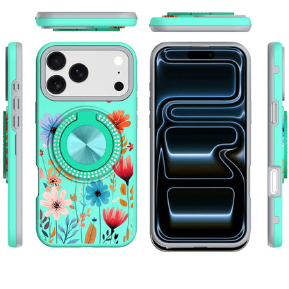 Phone Case for Apple iPhone 18 Pro Max Magnetic Ring Stand Matte Metal Hybrid Car Mount Friendly Shockproof Rotational Grip Diamond Design Pattern Cover