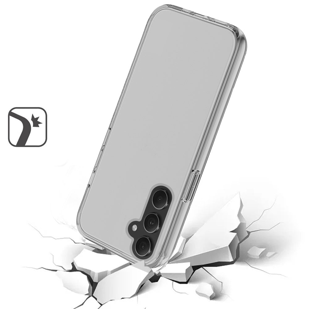 For Samsung Galaxy S24+ Plus Transparent Shock Absorption PC + TPU Rubber Gel Thick 3mm Hybrid Silicone Slim Fit Back Case Cover Smoke