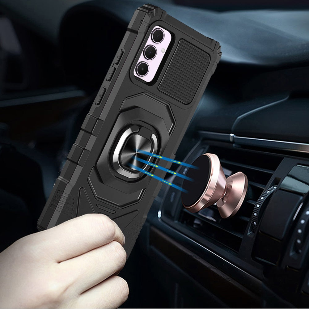 Phone Case for Samsung Galaxy A56 / A36 Shockproof Rugged Magnetic Ring Stand Armor Grip Anti Slip Heavy Duty Protective Hybrid Design Durable Kickstand Support Cover