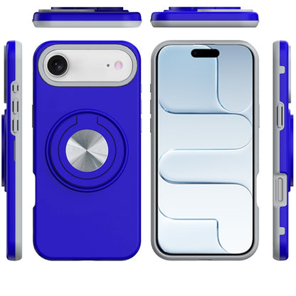 For Apple iPhone 17 AIR Metal Matte Hybrid with Invisible Rotational Ring Stand, Car Mount Friendly, Military Grade Slim Fit Sturdy Case Cover