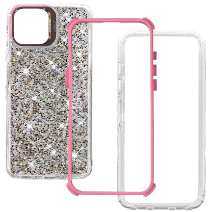 Phone Case for Apple iPhone 17E / iPhone 16E Luxury Bling Scattered Glitter Hybrid Dual Layers with Integrated Camera Stand and Sparkle Finish Design Cover