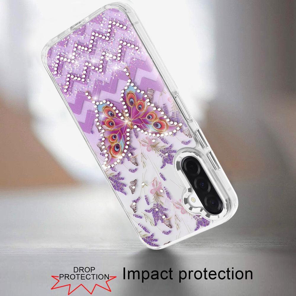 Butterfly Resin Epoxy Diamond Bling Metal Edge Shockproof Hybrid Luxury Protective Durable Stylish Fashion Grip