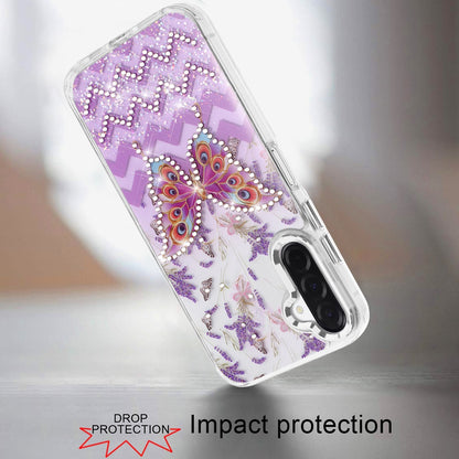 Butterfly Resin Epoxy Diamond Bling Metal Edge Shockproof Hybrid Luxury Protective Durable Stylish Fashion Grip
