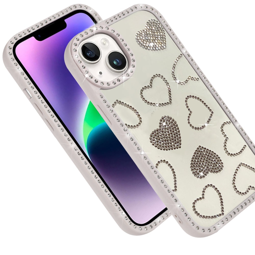 For Samsung Galaxy S26 Spread Love Glitter Shimmer Bling Diamond Edge Hybrid Drop Protection Shockproof Design Case Cover